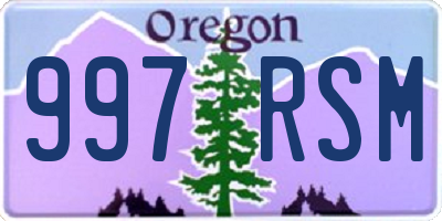 OR license plate 997RSM