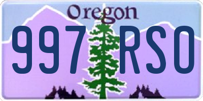 OR license plate 997RSO