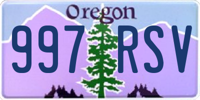 OR license plate 997RSV