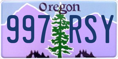 OR license plate 997RSY