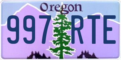 OR license plate 997RTE