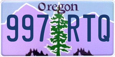 OR license plate 997RTQ