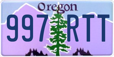 OR license plate 997RTT
