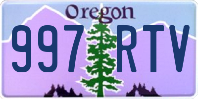 OR license plate 997RTV