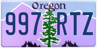 OR license plate 997RTZ