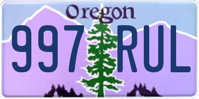 OR license plate 997RUL