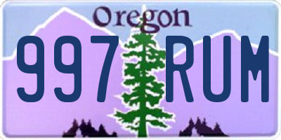 OR license plate 997RUM