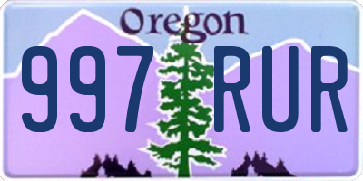 OR license plate 997RUR