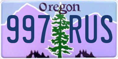 OR license plate 997RUS