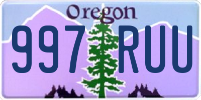 OR license plate 997RUU