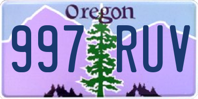 OR license plate 997RUV