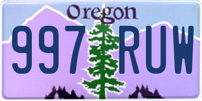 OR license plate 997RUW