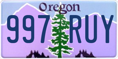 OR license plate 997RUY