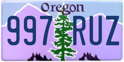 OR license plate 997RUZ