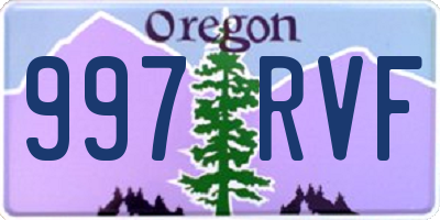 OR license plate 997RVF