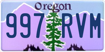 OR license plate 997RVM