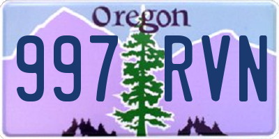 OR license plate 997RVN
