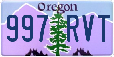 OR license plate 997RVT