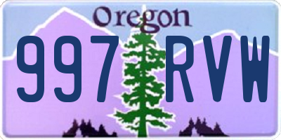 OR license plate 997RVW