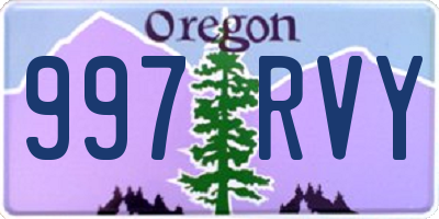 OR license plate 997RVY