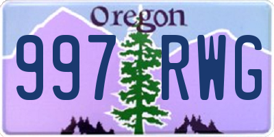 OR license plate 997RWG