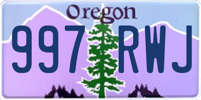 OR license plate 997RWJ