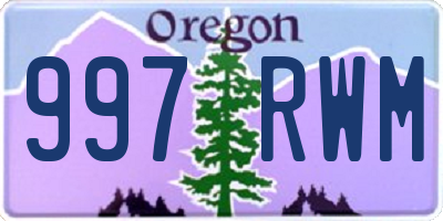 OR license plate 997RWM
