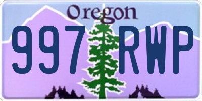 OR license plate 997RWP