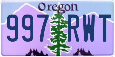 OR license plate 997RWT