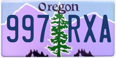 OR license plate 997RXA