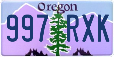 OR license plate 997RXK
