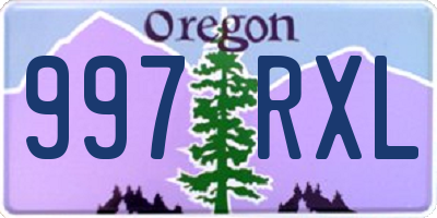 OR license plate 997RXL