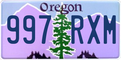 OR license plate 997RXM