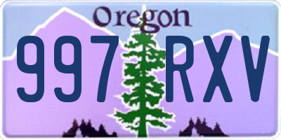 OR license plate 997RXV