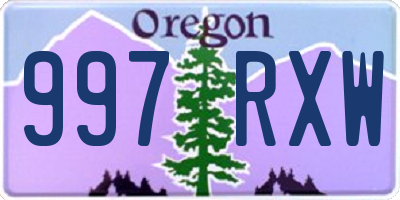 OR license plate 997RXW