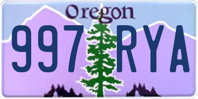 OR license plate 997RYA