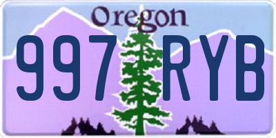 OR license plate 997RYB