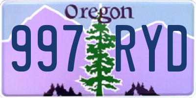 OR license plate 997RYD