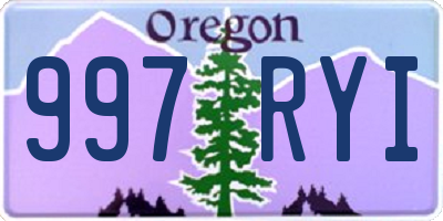 OR license plate 997RYI