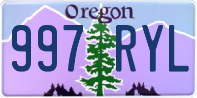 OR license plate 997RYL