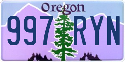 OR license plate 997RYN
