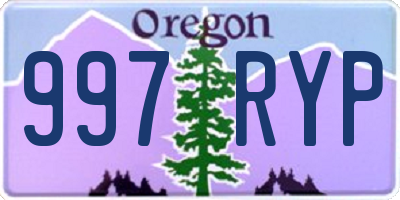 OR license plate 997RYP