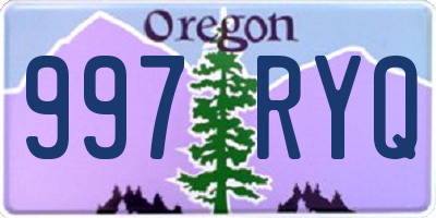 OR license plate 997RYQ