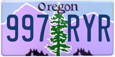 OR license plate 997RYR