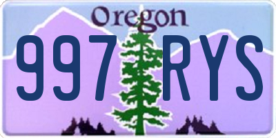 OR license plate 997RYS
