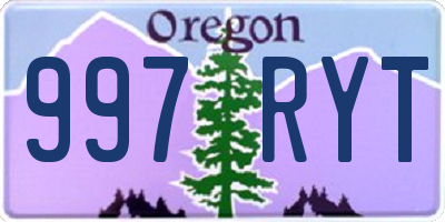 OR license plate 997RYT