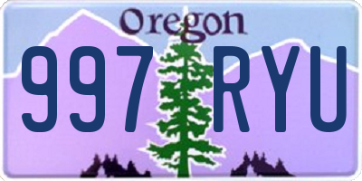 OR license plate 997RYU