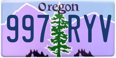 OR license plate 997RYV