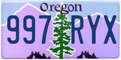 OR license plate 997RYX