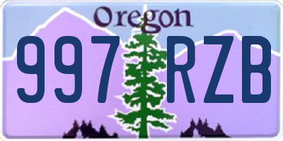 OR license plate 997RZB